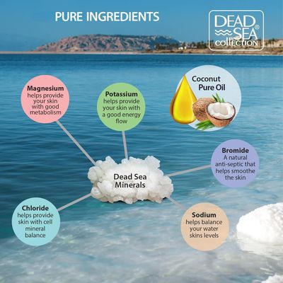 Dead Sea Collection Bath Salts with Coconut - Pure Dead Sea Salt and Coconut Oil - Nourishing Soothing and Relaxing Skin and Muscle - 34.2 Oz