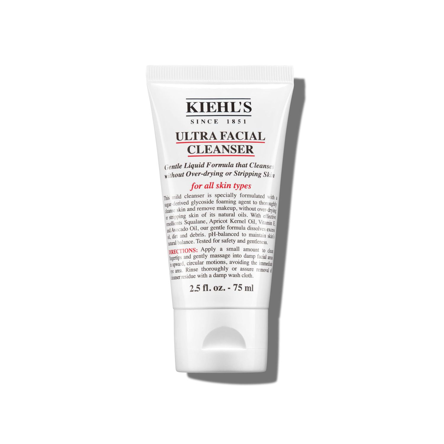Kiehl&#39;s Ultra Facial Cleanser, Lightweight Foamy Facial Cleanser, Enriched Formula that Replenishes Skin Barrier, Gently Exfoliates and Moisturizes, Suitable for All Skin Types - 2.5 fl oz