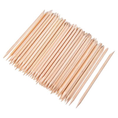 100 Pieces Orange Wood Sticks Nail Cuticle Stick for Pusher Remover Manicure Art Pedicure, 4.3 Inches