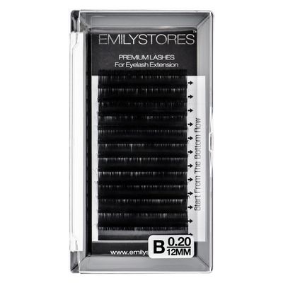 EMILYSTORES Lash Extensions 0.20mm Classic Thickness B Curl 12mm Length Natural Looking Individual Volume Eyelashes For Eyelash Extensions(0.20,B,12mm)