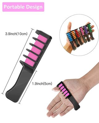 Hair Chalk Combs - Temporary Bright Hair Color for Girls &amp; Kids - Perfect for Parties, Holidays &amp; Special Occasions like Birthday, St. Patrick's Day, Easter, Mother's Day, Children's Day