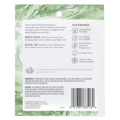 Aura Cacia Aromatherapy Mineral Bath, Inspiring Rosemary, 2.5 Ounce Packet (Pack of 3)