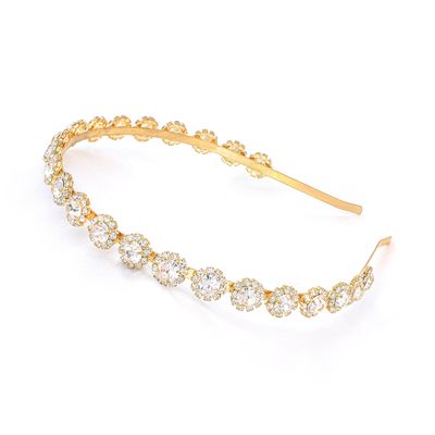 Ammei Headpiece Bridal Headpiece Wedding Headband with Crystal and Hair Accessories (Gold, 5.5&#39;&#39;)