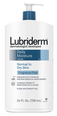 Lubriderm Daily Moisture Lotion Fragrance-Free 24 Ounce Normal to Dry (709ml) (2 Pack)