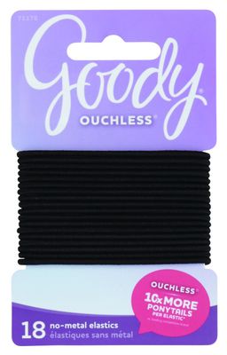 Goody Classics Elastic Large Thin Black, 18 Count