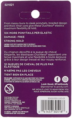 Goody Ouchless Braided Mini Elastics, 50 Count