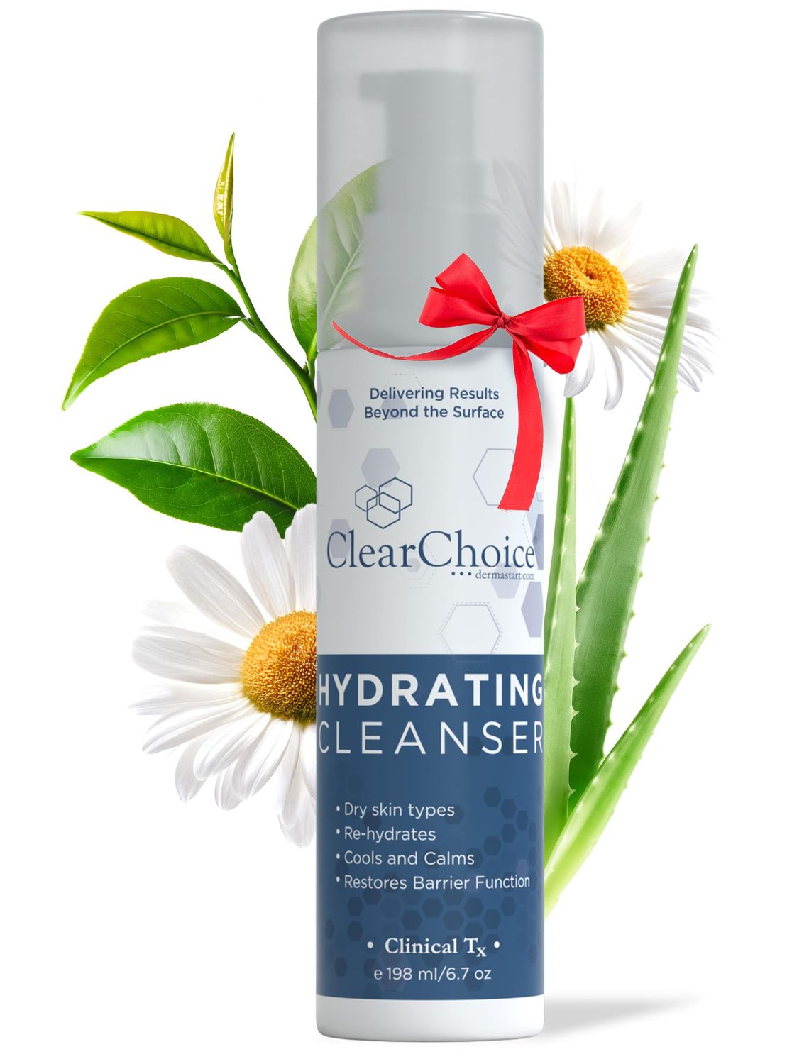 Clear Choice Hydrating Cleanser - Gentle Cleanser for Rosacea &amp; Sensitive Skin, Removes Makeup, Hydrates &amp; Protects Moisture Barrier, Surfactant Free, 6.7oz