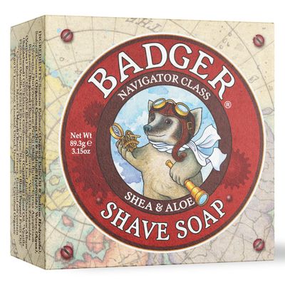 Badger - Shaving Soap Puck, Aloe Vera &amp; Coconut Oil with Bergamot Essential Oil, Natural Shave Soap Puck, Mens Shaving Soap Bar, Shaving Cream Puck, 3.15 oz Bar