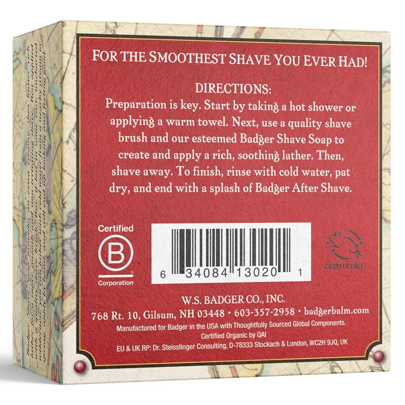 Badger - Shaving Soap Puck, Aloe Vera &amp; Coconut Oil with Bergamot Essential Oil, Natural Shave Soap Puck, Mens Shaving Soap Bar, Shaving Cream Puck, 3.15 oz Bar