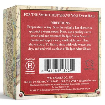 Badger - Shaving Soap Puck, Aloe Vera &amp; Coconut Oil with Bergamot Essential Oil, Natural Shave Soap Puck, Mens Shaving Soap Bar, Shaving Cream Puck, 3.15 oz Bar
