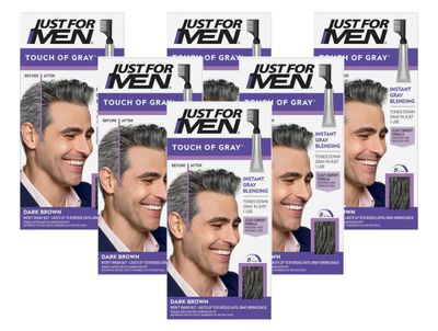JUST FOR MEN Touch of Gray Hair Treatment T-45 Dark Brown, 6 Count (Pack of 1)