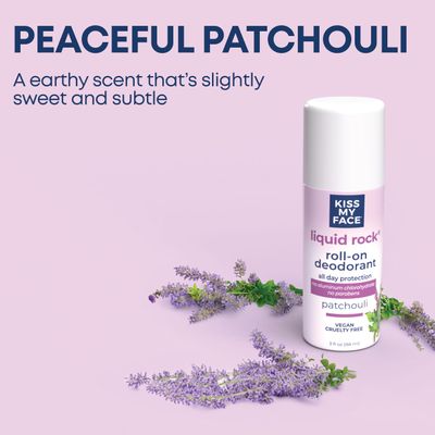 Kiss My Face Liquid Rock Roll On Deodorant - Patchouli, 3 oz