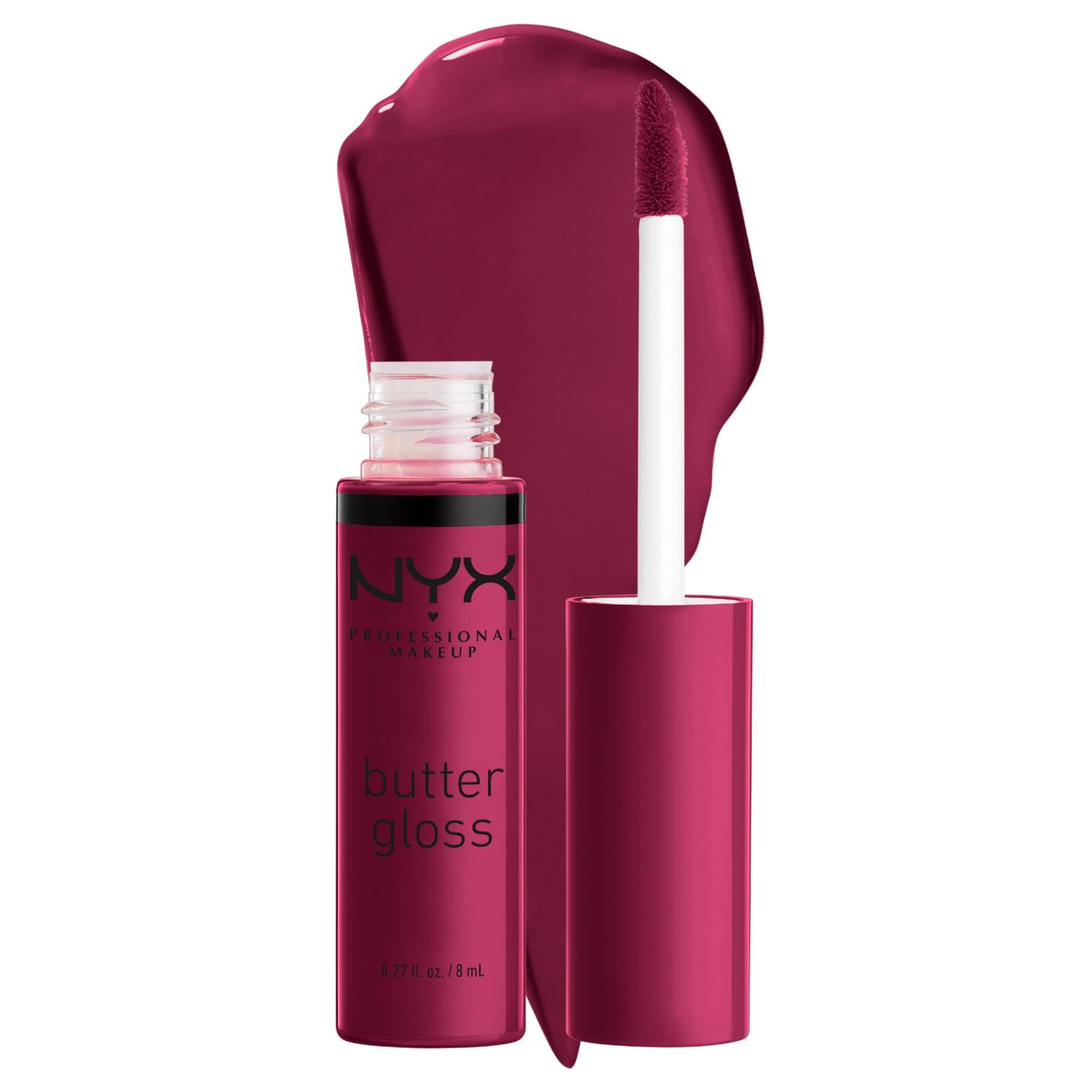 NYX PROFESSIONAL MAKEUP Butter Gloss, Non-Sticky Lip Gloss - Devil&#39;s Food Cake (Deep Plum)