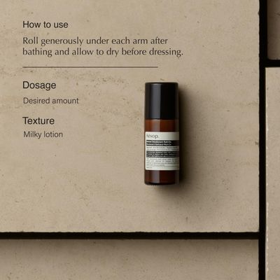 Aesop Herbal Deodorant Roll On | Alchol-Free, Vegan Friendly Odour Reducing Deodorant | Paraben-Free + Cruelty-Free | 1.69 oz