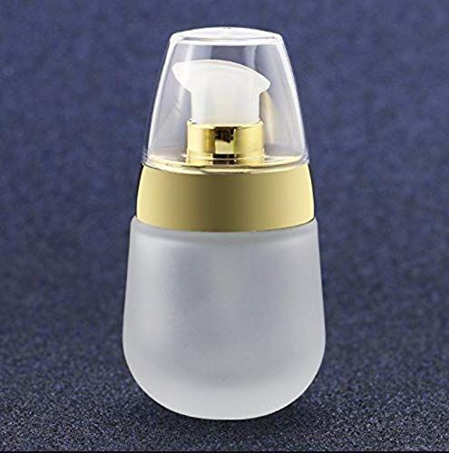 erioctry 2PCS 30ml 1oz Empty Refillable Glass Container Makeup Cosmetic Face Cream Lotion Pump Bottles Jars Pots