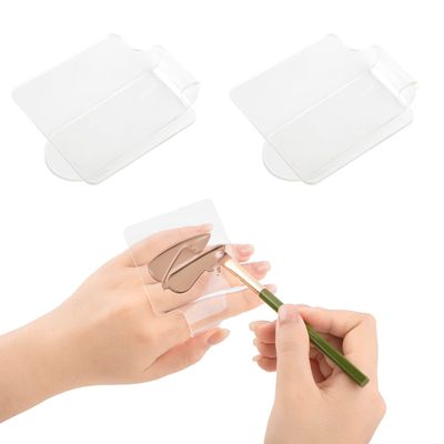 AUEAR, 3 Pack Professional Makeup Hand-held Palette Mixing Tray Clear Acrylic Nail Art Manicure or Foundation Eye Shadow Cremes Powders and Cosmetics