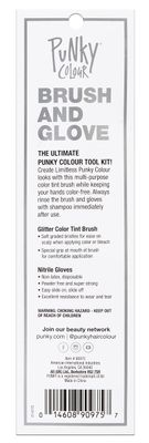 Punky Glitter Brush and Glove Kit, use for Highlighting, Bleaching and Tinting, 3 pack