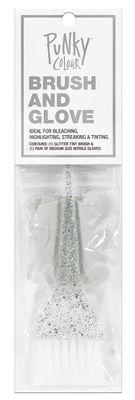 Punky Glitter Brush and Glove Kit, use for Highlighting, Bleaching and Tinting, 3 pack