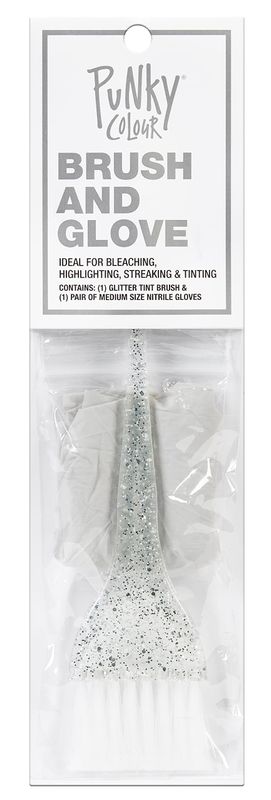Punky Glitter Brush and Glove Kit, use for Highlighting, Bleaching and Tinting, 3 pack