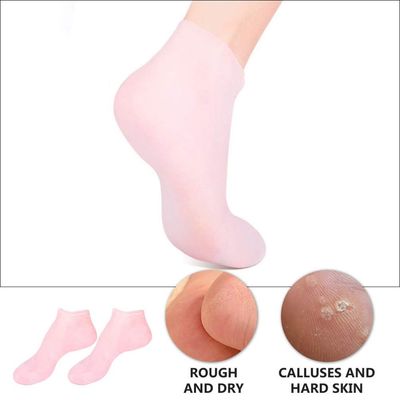 1 Set Moisturizing Spa Gloves and Socks Set Gel Gloves and Socks Remover Socks Foot Care Socks for Moisturizing Soften Dry Rough and Cracked Hands Feet Size M (Pink)