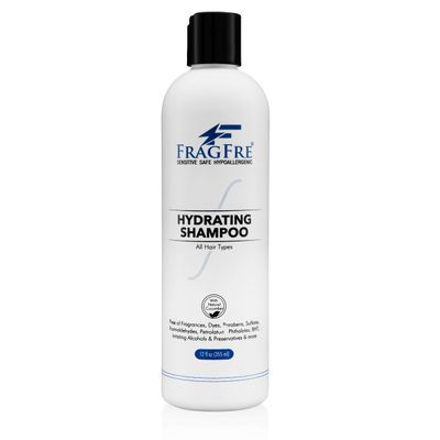 FRAGFRE Hydrating Sensitive Skin Shampoo 12 oz - Sulfate-Free, Fragrance-Free, Paraben-Free, Color-Safe, Hypoallergenic, Mild Hair Cleanser - Gluten-Free, Vegan, Cruelty-Free, With Natural Cucumber