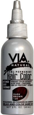 Via Natural Semi-Permanent Hair Color, Dark Brown #120, 2 oz