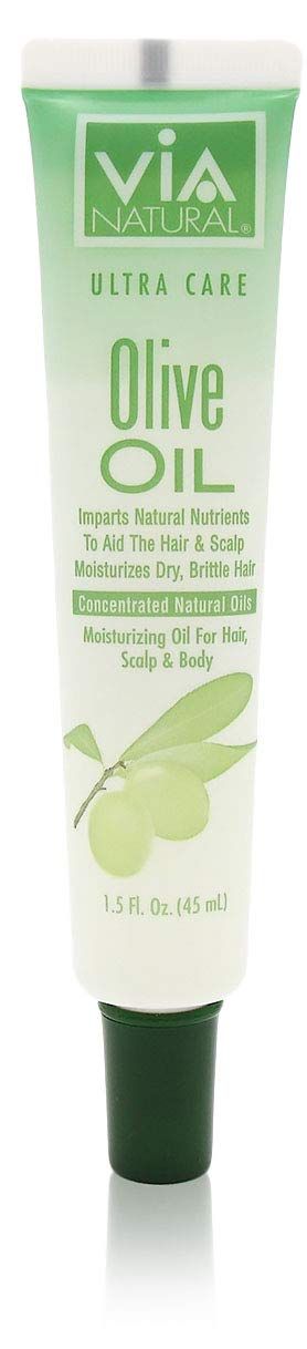 VIA Natural Ultra Care Olive Oil Concentrated Natural Oil 1.5oz - Imparts Natural Nutrients To Aid The Hair &amp; Scalp Moisturizes Dry, Brittle Hair - 6 Pack