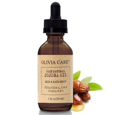Olivia Care Jojoba Oil Serum - 100% Natural, Pure &amp; Cold Pressed - for Face, Body &amp; Hair - Infused with Antioxidents, Vitamin A, D, E &amp; Omega 6, 9 | Moisturizing &amp; Hydrating