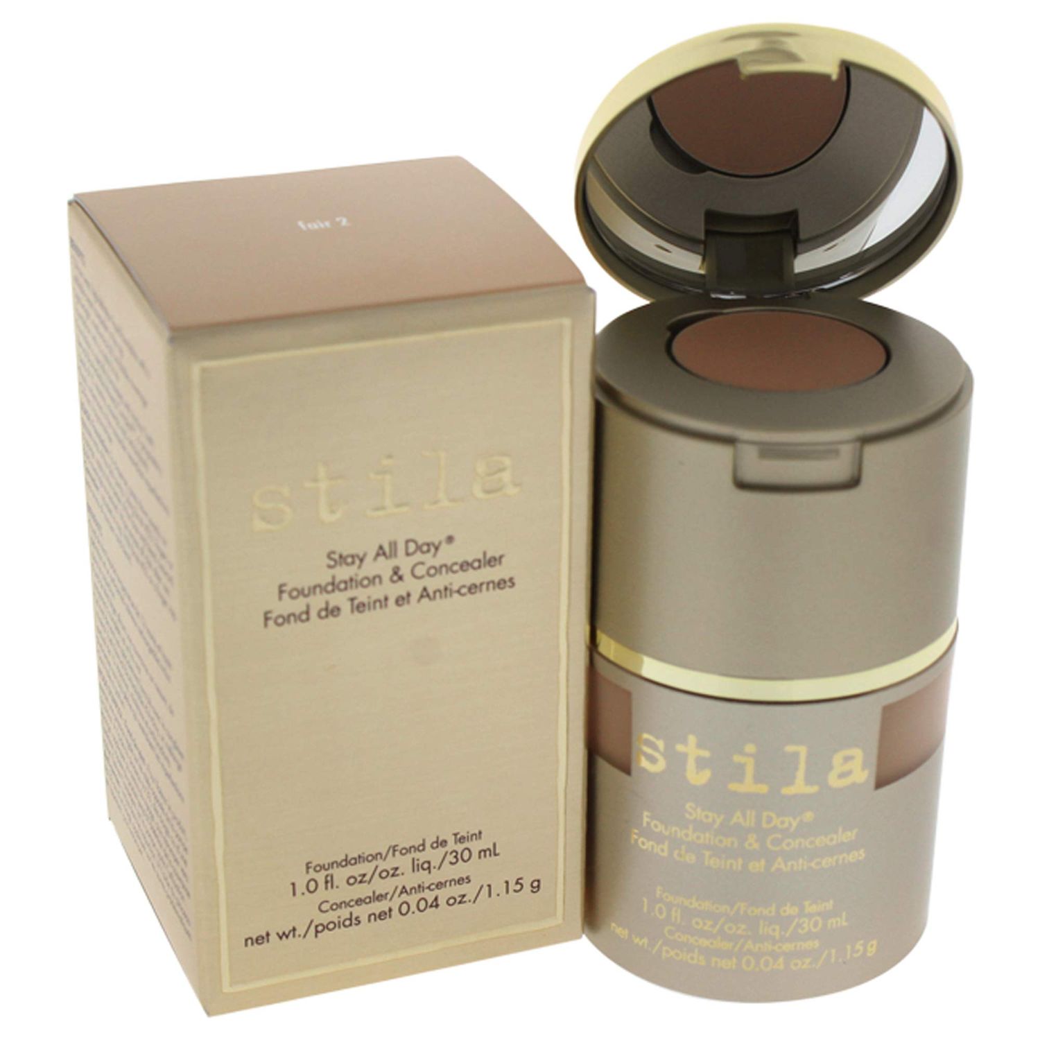 stila Stay All Day Foundation &amp; Concealer, Fair 02, 1 Fl Oz