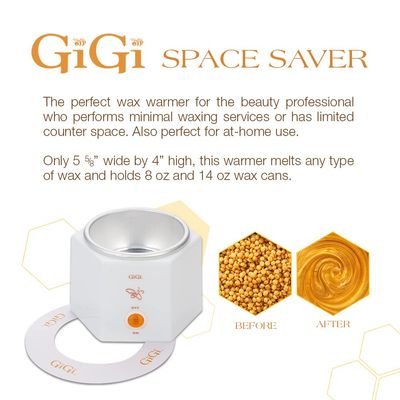 GiGi Hair Removal Wax Warmer, Space Saver, Compact, Accomodates 8 oz,14 oz, and 18 oz Wax Cans, Ideal for Minimal Waxing Services, 1-pack