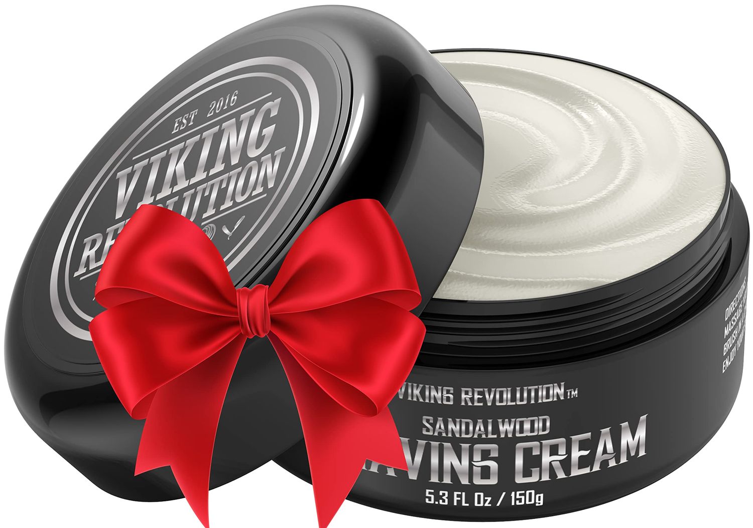Viking Revolution Luxury Shaving Cream for Men- Sandalwood Scent - Soft, Smooth &amp; Silky Shaving Soap - Rich Lather for the Smoothest Shave - 5.3oz