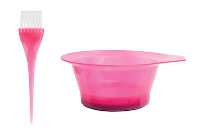 MayaBeauty Tint Bowl Set Tranlucent Pink, Tint bowl with brush, Color: Tranlucent Pink, Dying Hair Kit,