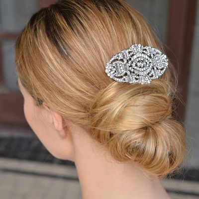 EVER FAITH 1920s Wedding Hair Accessories Austrian Crystal Bridal Art Deco Vintage Headpiece Side Comb for Women Bride Clear Silver-Tone