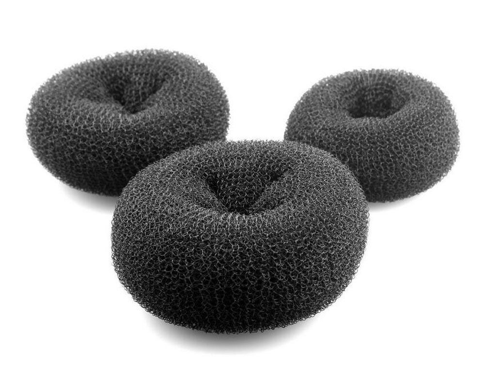 ericotry Beautiful Donut Hair Bun Makers- 3 Pieces Women Hair Chignon Donuts Ring Style Bun Maker Doughnut Shaper DIY Hair Styling Accessories 1Large+1Middle+1Small (Black)