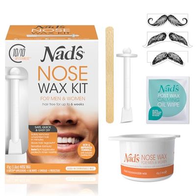 Nad&#39;s Nose Wax Kit for Men &amp; Women - Waxing Kit for Quick &amp; Easy Nose Hair Removal, 1 Count