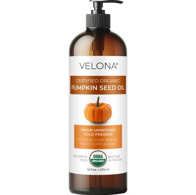 velona Pumpkin Seed Oil USDA Certified Organic - 16 fl oz | 100% Pure and Natural Carrier Oil | Unrefined, Cold Pressed | Cooking, Face, Hair, Body &amp; Skin Care | Use Today - Enjoy Results