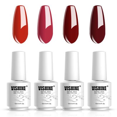 Vishine Nail Art UV LED Gel Polish Varnish Long-lasting 4 Colors Manicure Kit C226
