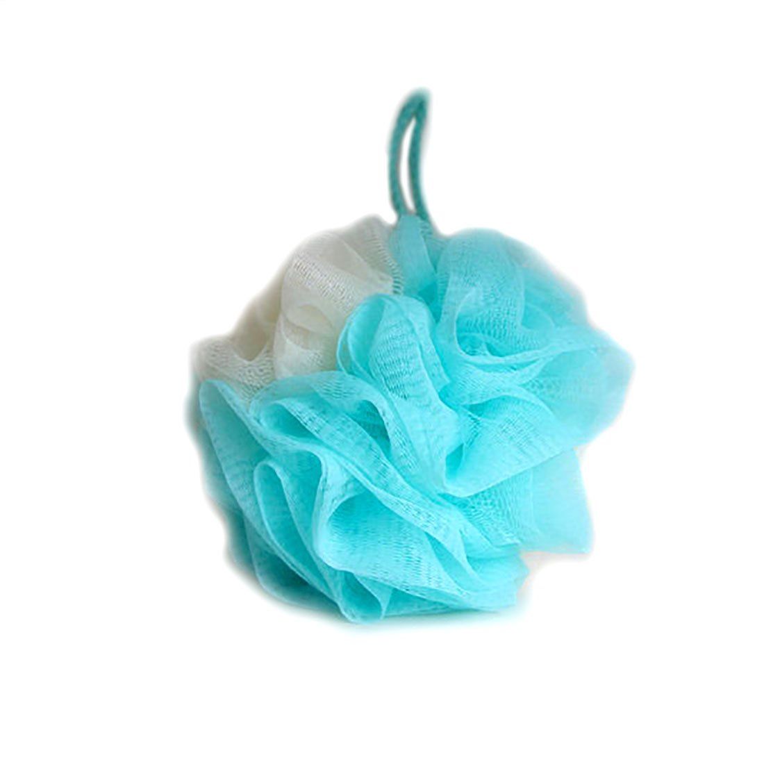 LISSOMPLUME Bath Shower Sponge Loofah Mesh Pouf Brush Ball Exfoliating Accessory Blue Color