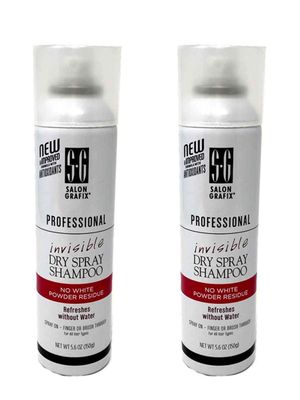 Set of 2 Salon Grafix Invisible Dry Spray Shampoo - 5.6 oz can 034044120998