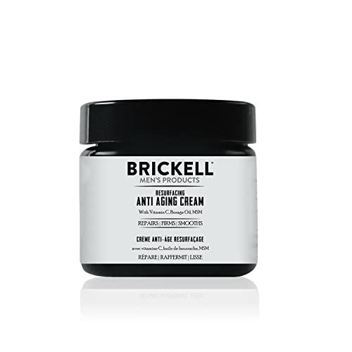 Brickell Men&#39;s Products Resurfacing Anti-Aging Face Cream For Men, Natural and Organic Face Moisturizer, Vitamin C Cream For Wrinkles, 2 Ounce, Unscented