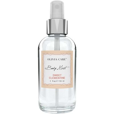 Olivia Care Body Mist Spray Made with Natural Sweet Clementine Scent - Refreshing, Soothing, Cooling &amp; Moisturizing - Eliminate Odor with Fresh Floal Aroma - 4 FL OZ