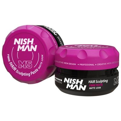 nishman Hair Styling Series (Fiber Hair Styling Matte Wax M5, 100ml)