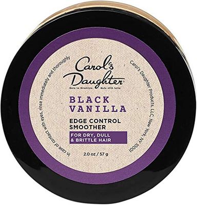 Carol&#39;s Daughter Black Vanilla Edge Control for Curly, Wavy or Natural Hair, Clear Edge Smoother for Dry, Dull or Brittle Hair, 2 Oz