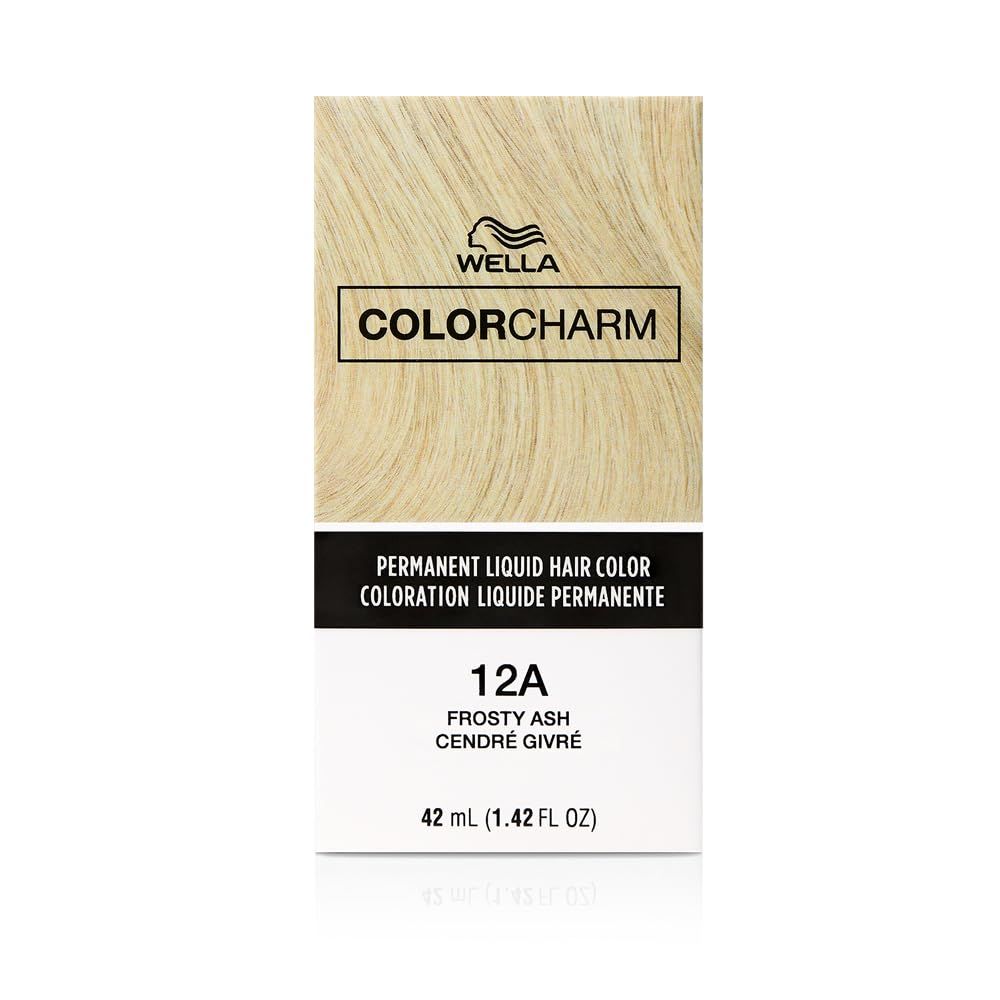 COLORCHARM Permanent Liquid Hair Color for Gray Coverage| 12A Frosty Ash Blonde| 1.4 Fl Oz