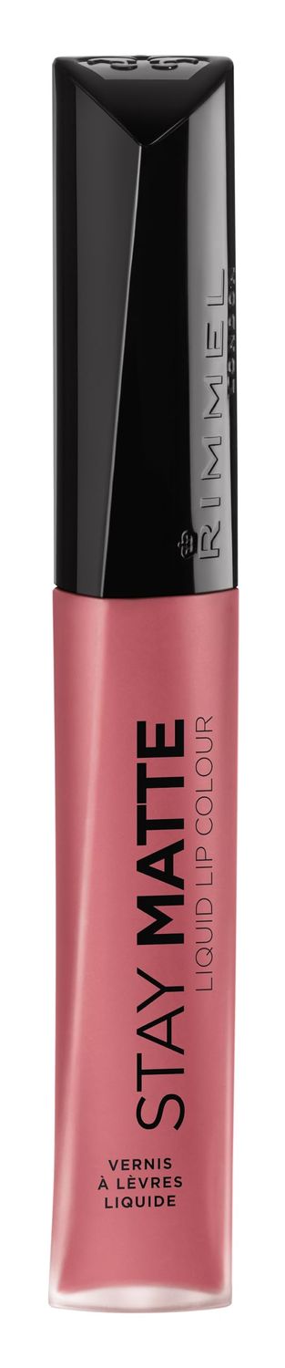 Rimmel London Stay Matte Liquid Lip Color with Full Coverage Kiss-Proof Waterproof Matte Lipstick Formula that Lasts 12 Hours - 200 Pink Blink, .21oz