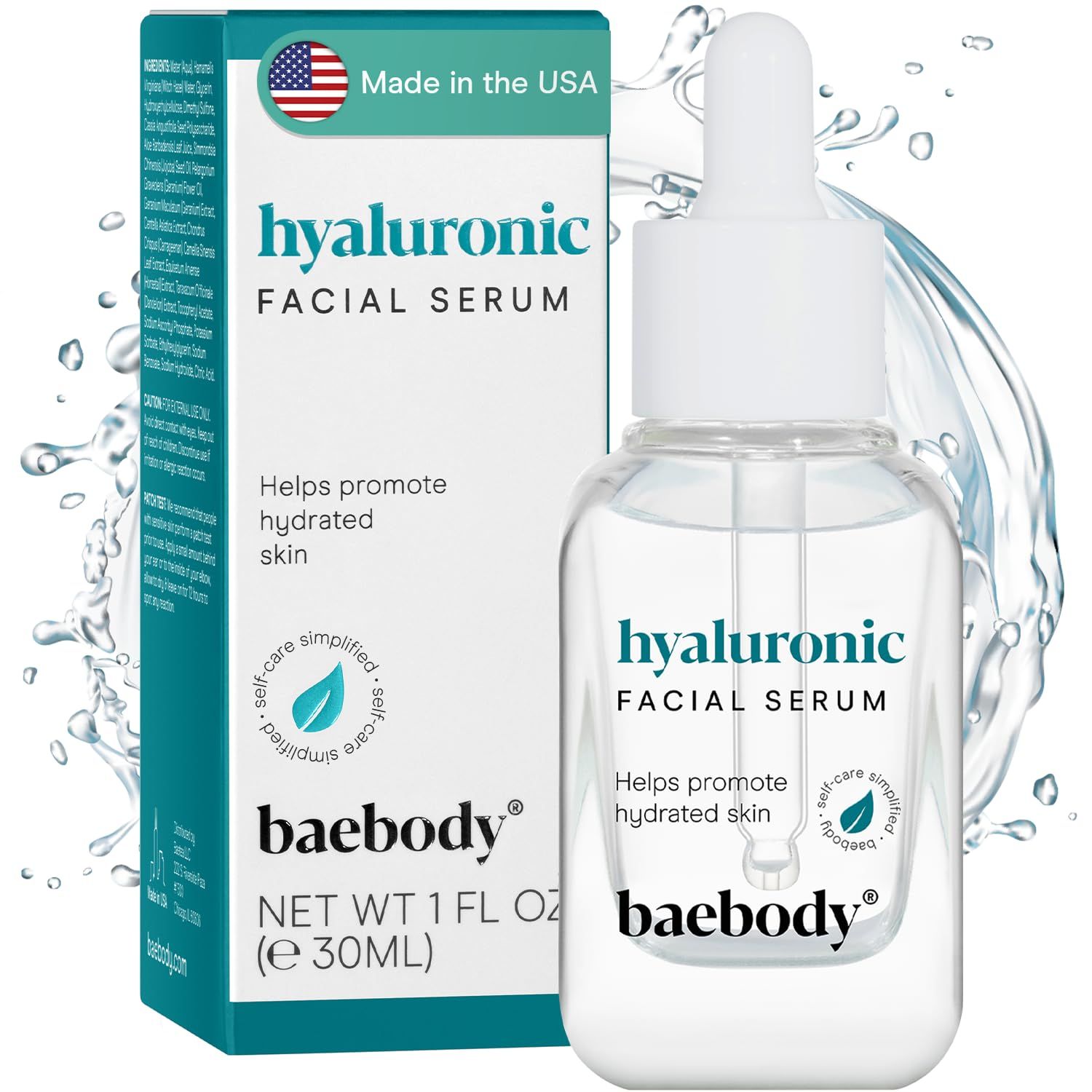 Baebody Critically Acclaimed Hyaluronic Acid Serum for Face, Anti Aging Hyaluronic Acid Face Serum with Vit E &amp; Jojoba Oil, Plumping &amp; Hydrating Serum, 1 Oz