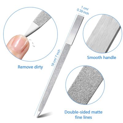 3 Pieces Diamond Nail File Set Stainless Steel Double Side Nail File Metal Sapphire Buffer File Manicure Files Natural Nail Emery Boards for Salon Home and Travel Women Men