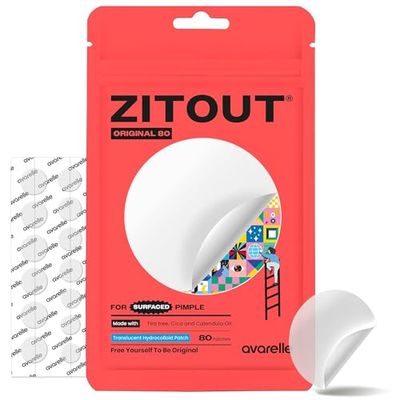 AVARELLE Pimple Patches for Face | ZITOUT Hydrocolloid Acne Patches for Covering Blemishes | FSA HSA Zit Patches with Tea Tree, Calendula, &amp; Cica | HSA Store Eligible Items (12 mm, 80, Count)