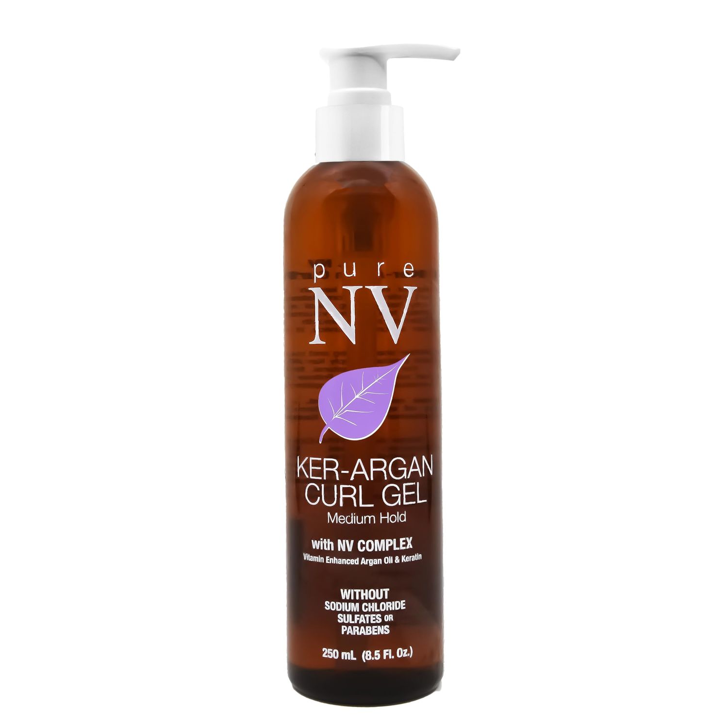 Pure NV Curl Gel Tame &amp; Revitalize Curls, Control Frizz &amp; Eliminate Fly-Aways, Made From Natural Vitamins &amp; Minerals, Keratin, Collagen &amp; Argan Oil Infused To Repair, Restore &amp; Strengthen 8.5 Oz