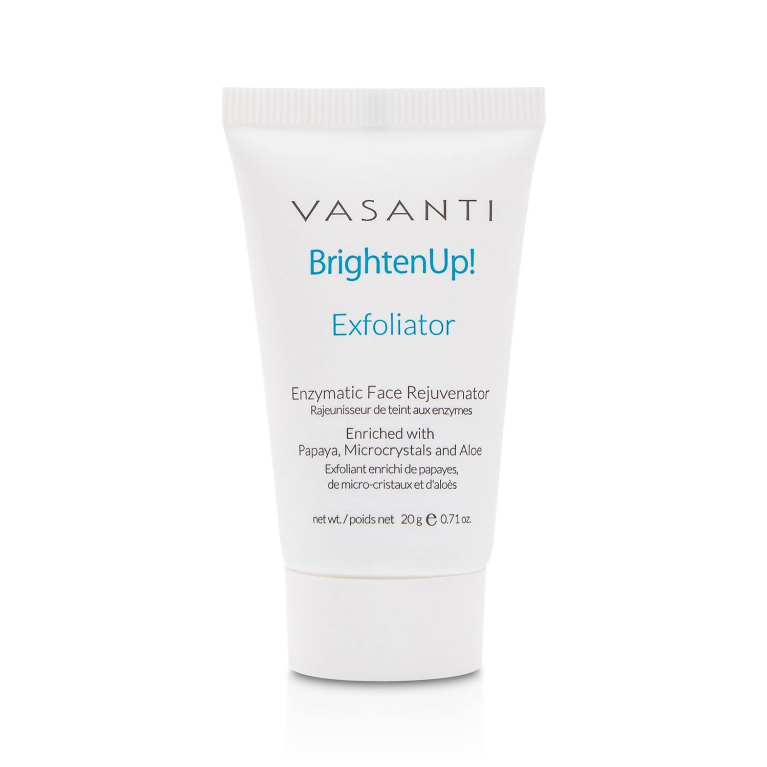 VASANTI Brighten Up! Enzymatic Face Rejuvenator (20g) - Gentle Scrub Brightens Exfoliates Cleanses Skin Paraben-Free Vegan Friendly Skincare